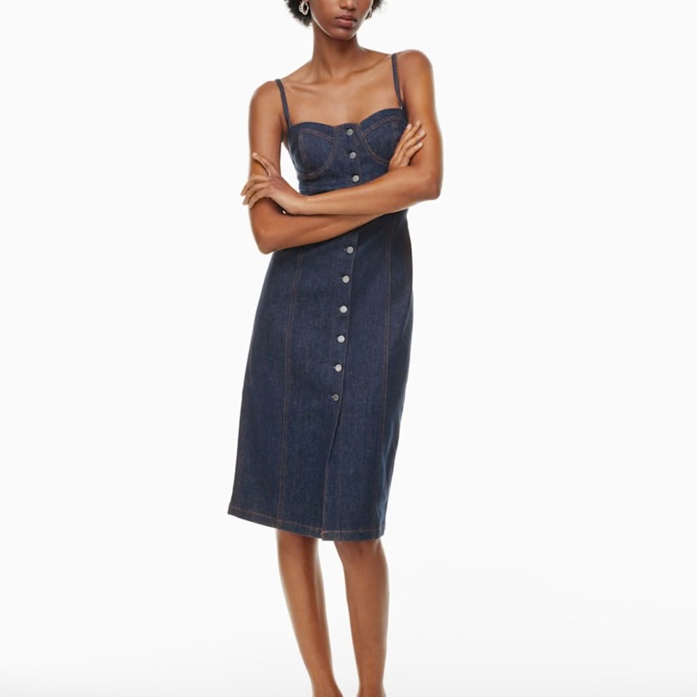NWT Denim Forum 90's Midi Denim Dress